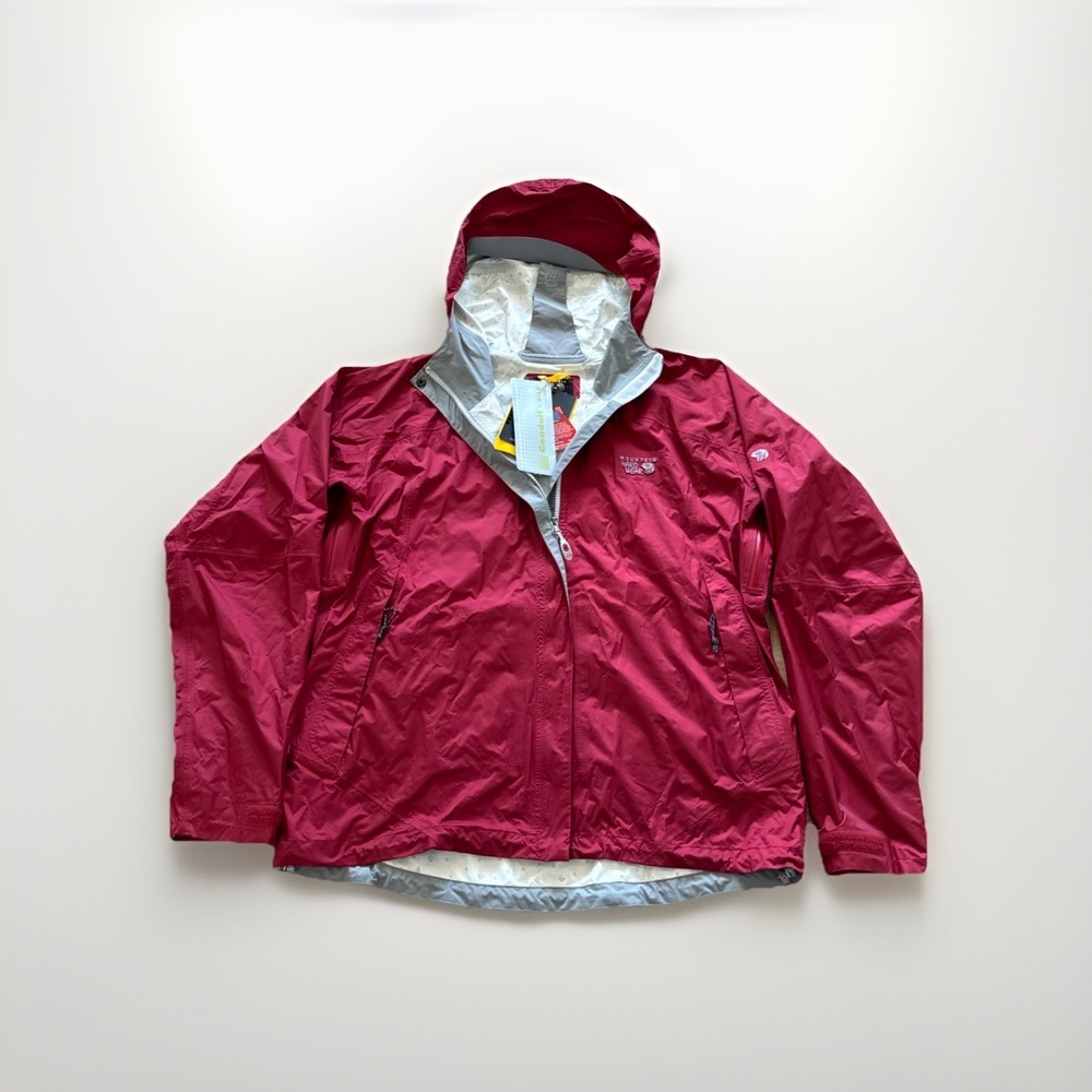 Mountain Hardwear Rain Jacket Womens XL Red Conduit Silk Gorpcore